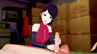 Boruto Hentai -- Sarada Jerkoff, absorb, titjoob ak se Fukèd pa Boruto