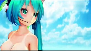 Miku Seksi Dans Çıplak MMD Ekle